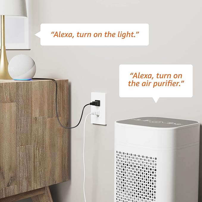 Amazon Basics Smart In-Wall Outlet, Works with Alexa Only, 15 Amps, 2.4 GHz Wi-Fi, No Hub Required, White