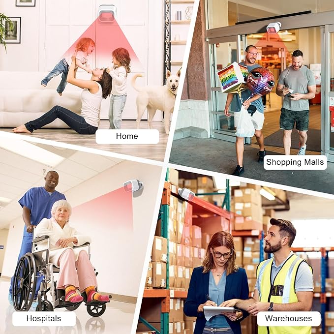 Wireless Motion Sensor Door Chime for Business Entry & Home Security - 500ft Range Motion Detector Alarm, 58 Tunes, 5 Volume Levels, LED Flash - Doorbell Alert for Office, Store, Elderly