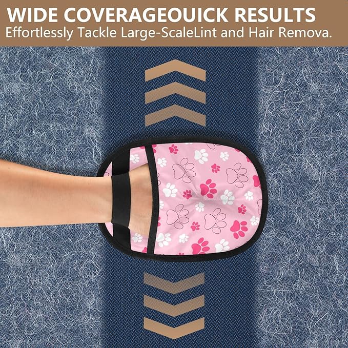 Pet Grooming Gloves Reusable Dog & Cat Hair Remover for Furniture, Car Interiors Multi-Surface Deshedding Tool for Carpets, Bedding & Home Cleaning
