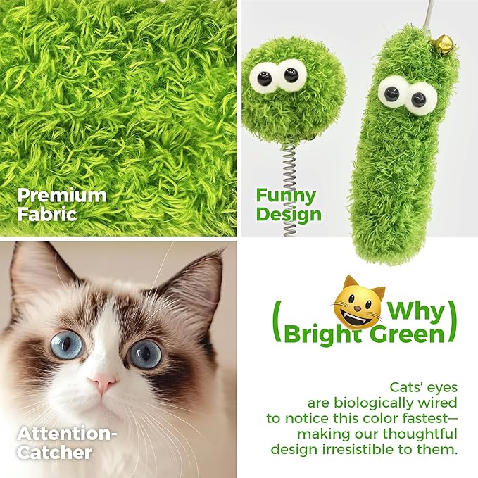 TINYBEAST 34.7" Tall Cat Scratching Post, 3 in 1 Sisal Cat Scratcher, Heavy Duty 4.3" Diameter Cat Tree with Hanging Bell Ball Toy and Reinforced Stable Base for Indoor Adult Cats & Kittens