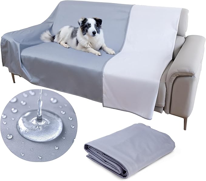 SILLY LEGACY Thin Reversible Waterproof Protective Bed Cover (King Size, 100 x 96 inch), for Pets, Babies; Incontinence, Dirt, Drool