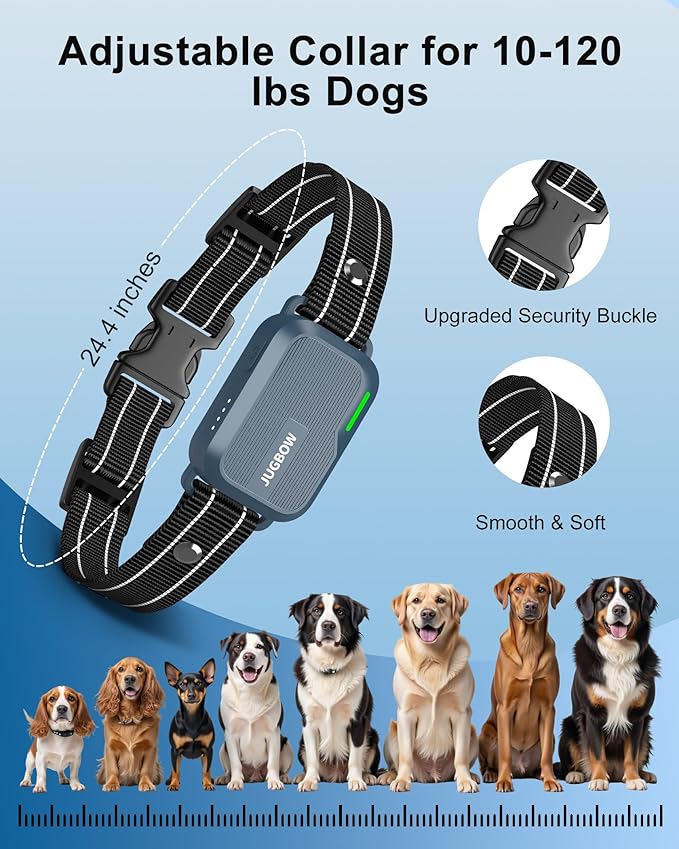 Jugbow Dog Shock Collar - 4200FT Dog Training Collar with Remote, IPX8 Waterproof Electric Dog Collar with 4 Training Modes, Security Lock, Rechargeable eCollar for 10-120lbs Dogs(DBU)