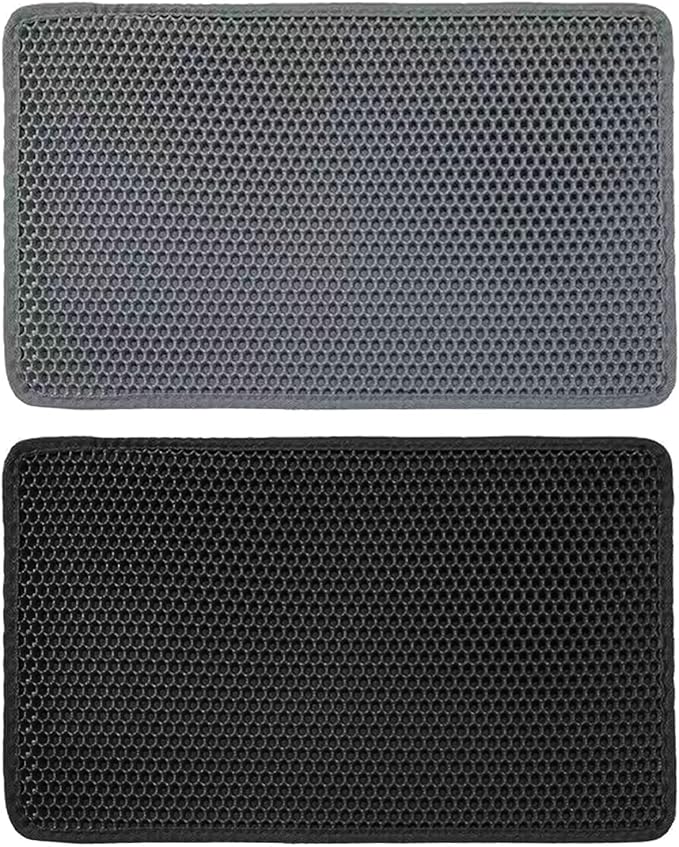Cat Litter Mat Litter Tray Mat,Double Layer Design Waterproof Urine Proof Trapper Mat and Water Scatter Control Washable XS-XXL