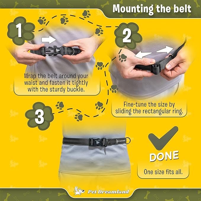 Exquisite Hands-Free Leash for Medium Dogs: Ultimate Comfort & Freedom for Running, Walking, Hiking. Premium Quality, Durable & Versatile Waist Dog Leash Belt. Your Dog Will Love It