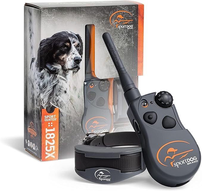 SportDOG SportHunter 1825X Remote Trainer - Long-Range Signal Unit - Quick-Charge Collar - Adjustable Training Collar - Waterproof Dog Training Gear - 1-Mile Range - Black