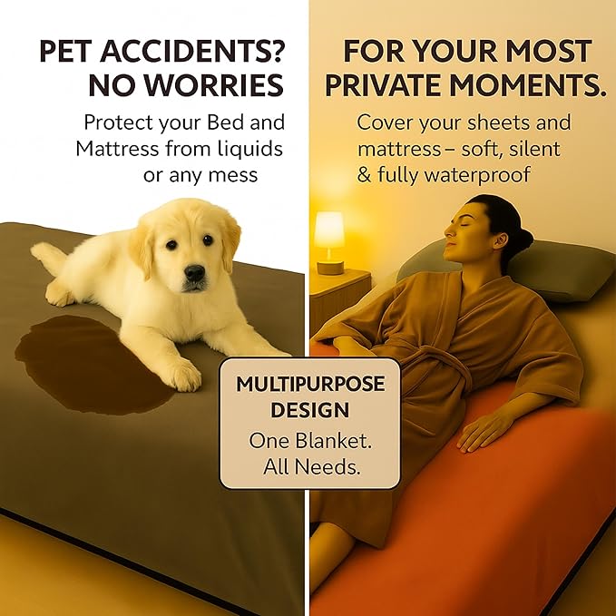 Waterproof Blanket for Bed or Couch – Soft and Leakproof Waterproof Throw Blanket, Water Proof & Stain Resistant Easy to Clean Throw Blanket Cover for Adults or Pets, Reversible Red/Green 80”x90”