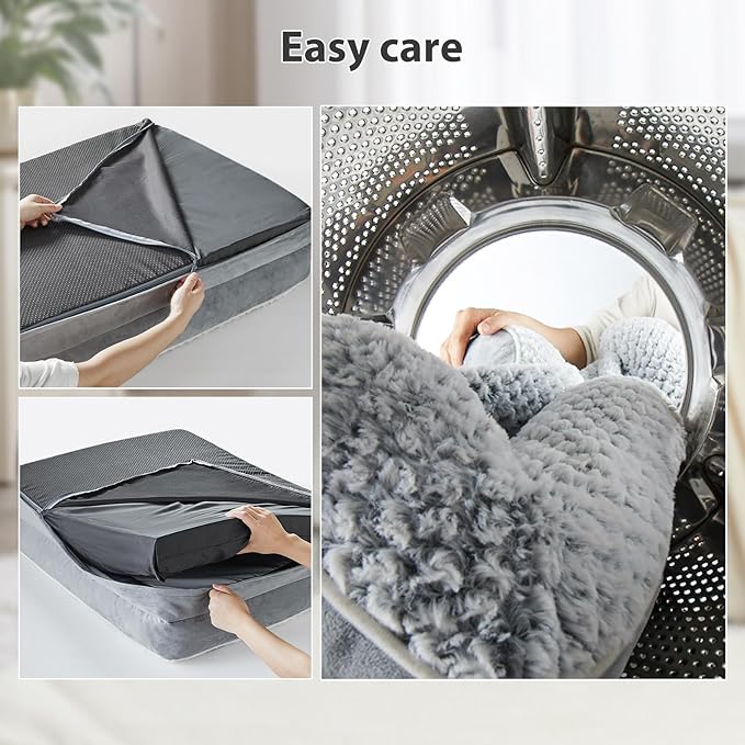 Orthopedic Dog Bed for Medium Dogs, Egg Crate Foam Bed for Medium Dogs, Equipped with Removable Waterproof Pillow Cover and Anti-Slip Bottom, Pet Bed