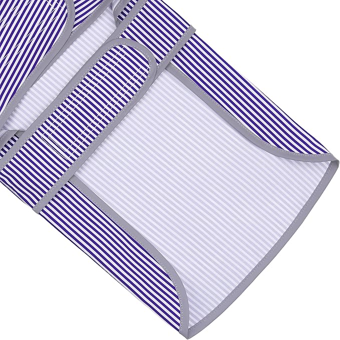 Dog Raincoats for Medium Dogs Puppies Waterproof Hooded Rain Jacket with Reflective Strips Leash Hole & Poncho Adjustable Fit (Bluestripe,M)