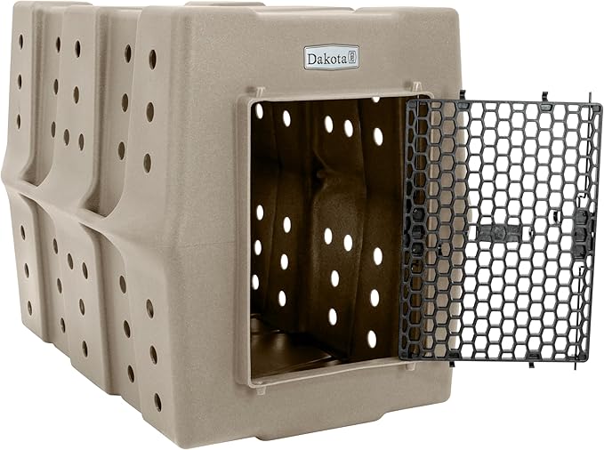 Dakota 283 Canine Rough and Tough Economy Dog Crate w/ Removable Two-Way Door - Heavy Duty Outdoor Kennel for XL Breed Dogs (Sandstone, Extra Large)