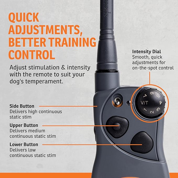 SportDOG SportHunter 1825X Remote Trainer - Long-Range Signal Unit - Quick-Charge Collar - Adjustable Training Collar - Waterproof Dog Training Gear - 1-Mile Range - Black