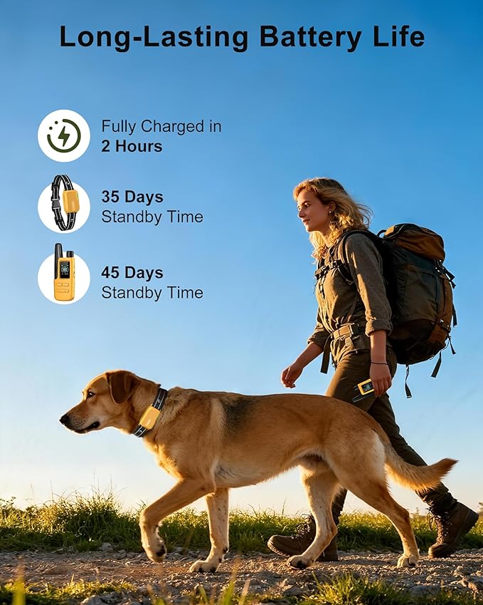 Jugbow Dog Training Collar - 4200FT Dog Shock Collars with Remote Control, IPX7 Waterproof Rechargeable E-Collar with 4 Training Modes, Security Lock(YE)