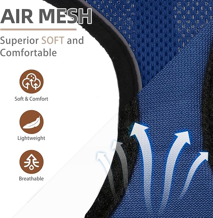 PUPTECK Soft Mesh Dog Harness and Leash Set Pet Puppy Cat Comfort Padded Vest No Pull Harnesses, Solid NavyBlue, M