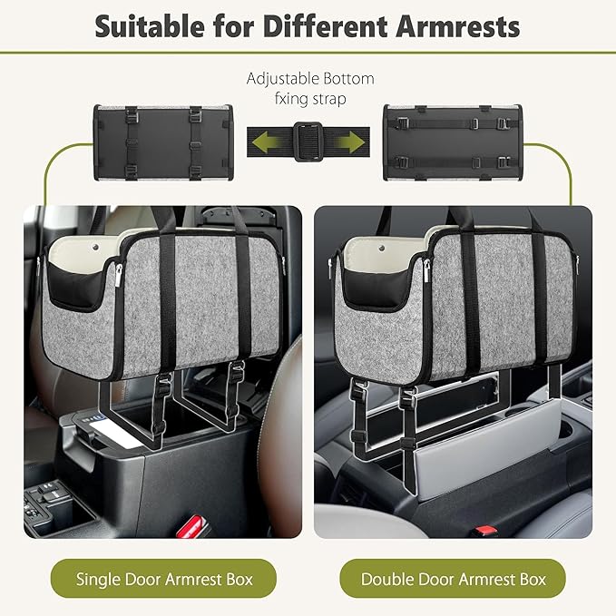 YUDODO Large Dog Car Seat for Center Console (Width＞9in) Fits 0-18lbs, Anti-Slip Puppy Cat Travel Portable Booster Seat, Portable Pet Car Bed Carseat Dual Front & Rear Pillow Gray