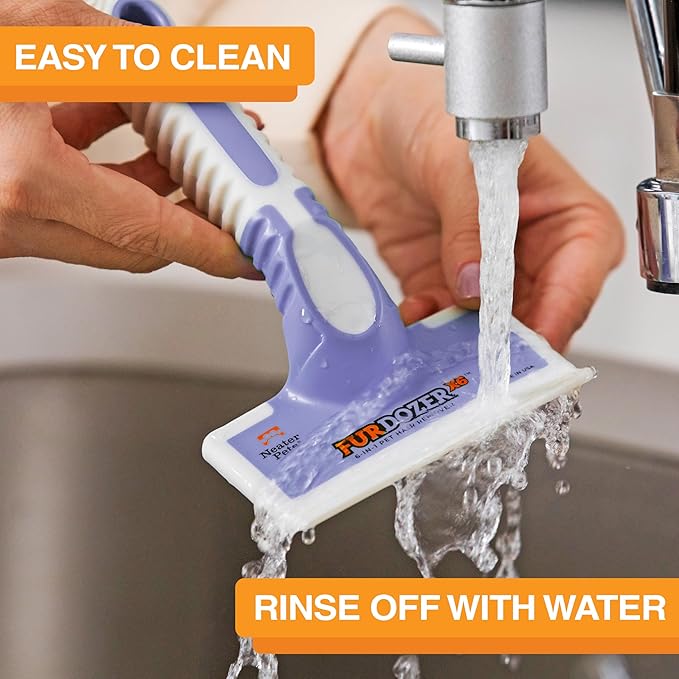 FurDozer Pet Hair Remover & Auto Detailing Tools - Cat & Dog Hair Remover for Carpets, Car Interiors, Couches, Bedding, & Pet Furniture (Purple, X6)