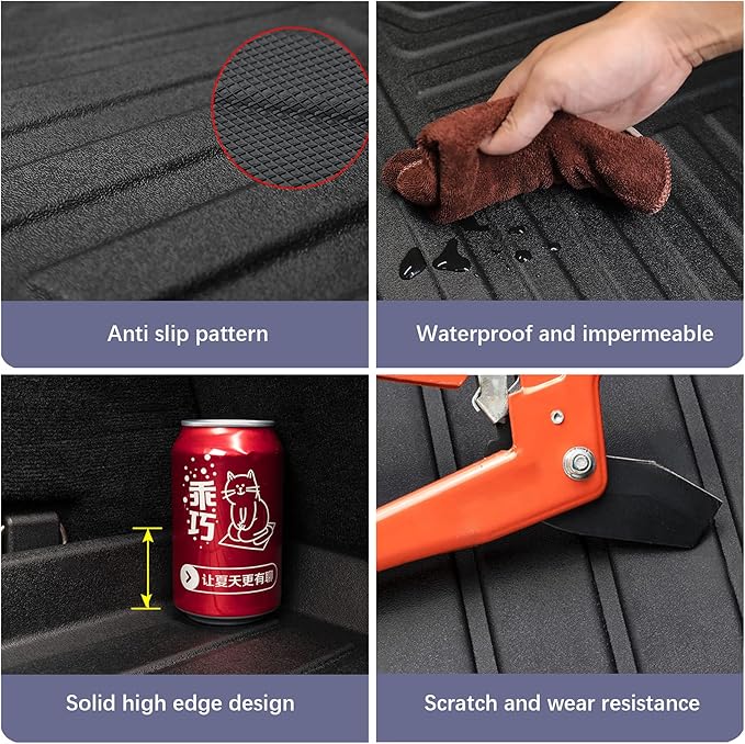 Elsetyler Rear Seat Back Cover Backrest Protector for 2024 2025 Toyota Land Cruiser Prado 250 J250 LC250 / Lexus GX550 Accessories with Hook&Loop Split Dog Seat Liner Pet Mat Cargo Trunk Liner