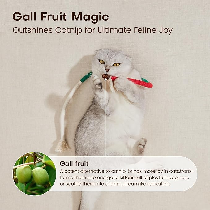 Potaroma Cat Toys Chew Ropes 3Pcs with Refillable Natural Catnip, Safe Teeth Cleaning Toy for Indoor Kittens, Interactive Cat Nip Kitty Toys for All Breeds 19.5 Inches