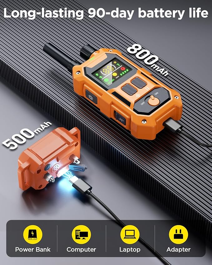 BLACKDOG Dog Training Collar, 4200ft Armor-Proof Dog Shock Collar with Remote, IP67 Waterproof Dog E Collar with 4 Training Modes & Night Vision Dual-Light for All Breeds 5-150lbs (Orange)