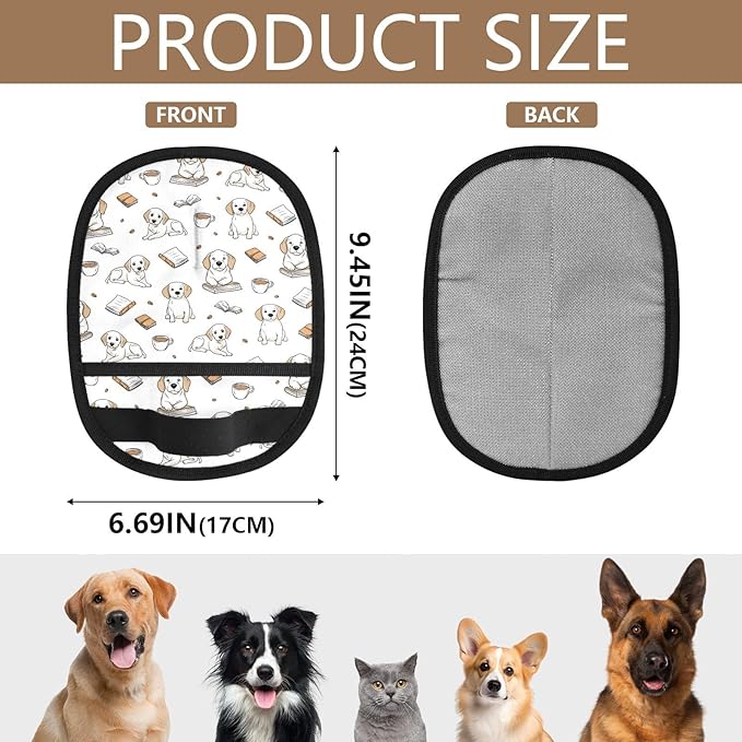 Pet Grooming Gloves Reusable Dog & Cat Hair Remover for Furniture, Car Interiors Multi-Surface Deshedding Tool for Carpets, Bedding & Home Cleaning