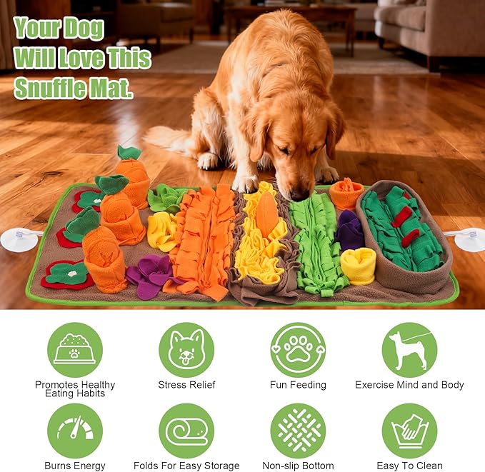 Snuffle Mat for Dogs Large Breed - 32'' X 20'' Washable Durable Sniff Mat for Slow Feeding Training, Enrichment Puzzle Toy for Mental Stimulation & Stress Relief