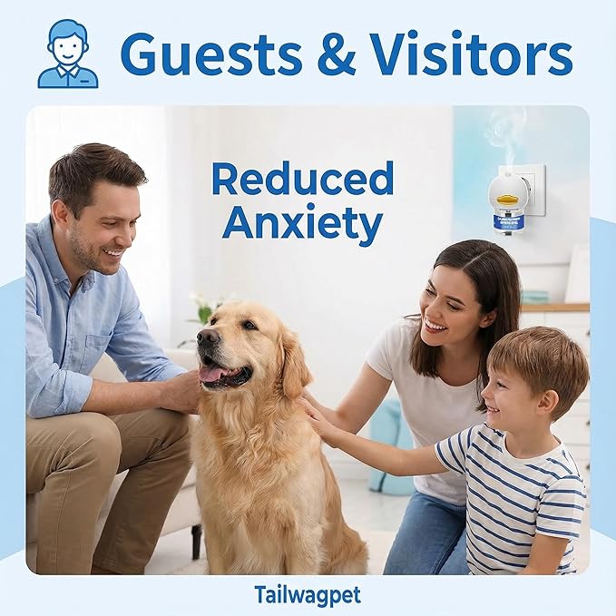 Dog Calming Pheromones Diffuser Kit - 180 Day Supply (8 Pack: 2 Plug-ins + 6×48mL Refills) - Anxiety, Barking, Aggression & Stress Relief for Dogs