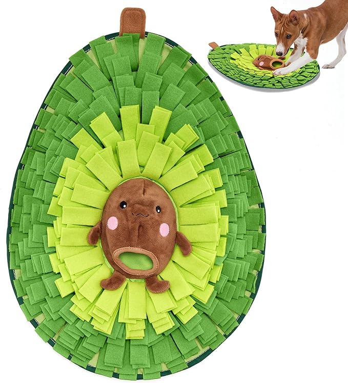 Snuffle Mat for Dogs Avocado Pal, X-Large 21.5" x 15", Enrichment Toy Slow Feeder, Puppy Toys to Keep Them Busy, Machine Washable, for All Dog Sizes