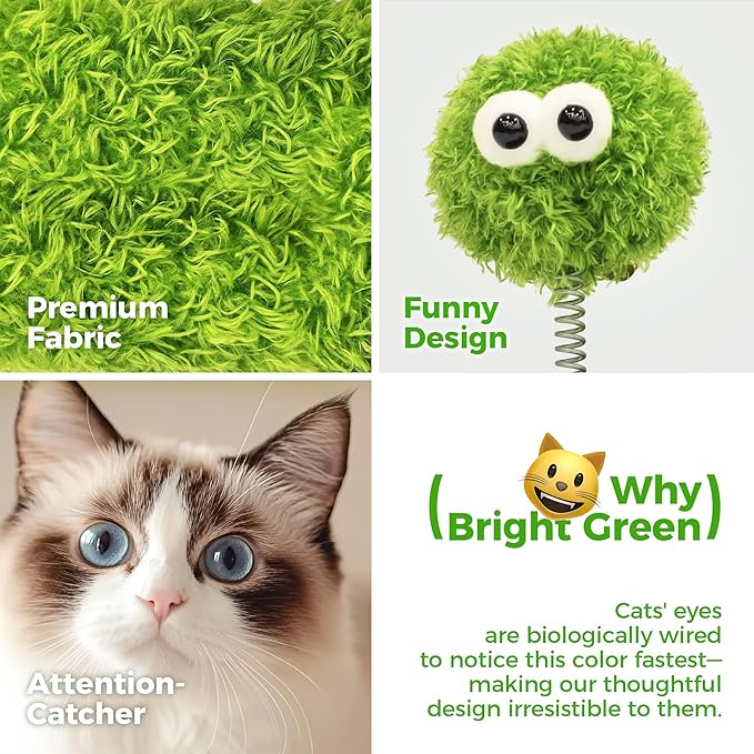 TINYBEAST 34" Tall Cat Scratching Post, Cat Scratcher Featuring Natural Sisal Rope, Cat Tree with Interactive Plush Toy Ball and Stable Base for Indoor Large Adult Cats & Kittens