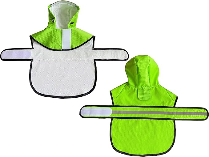 Dog Raincoat Waterproof Reflective Slicker - Lightweight Breathable Hooded Poncho Rain Coat Jacket with Adjustable Belly Strap and Leash Hole for Small Medium Large Dogs (X-Large, Green)