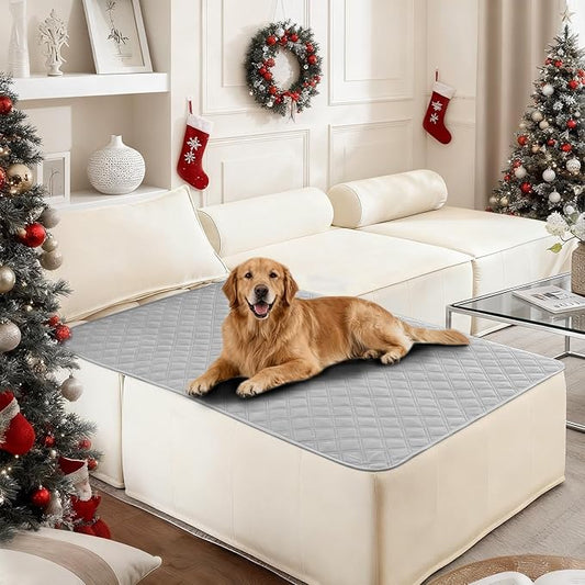 Waterproof Dog Bed Cover Pet Blanket, Soft Couch Cover for Dogs Washable, Non-Slip Dog Blanket Protect Furniture Couch Sofa Car for Puppy Large Dogs Cat (40x50 Inch, Light Grey)