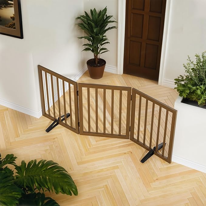 Dog Gate for Stairs,Foldable Dog Gate for Indoor Doorways House,Freestanding Pet Gates for Dogs,Doogie Puppy Fence Gate