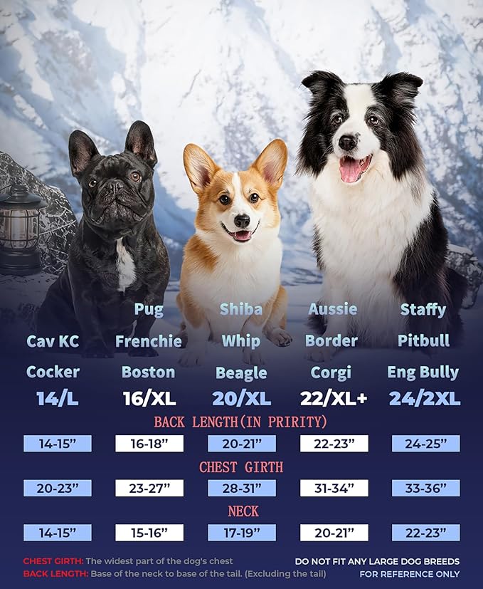 SPACE LION Dog Puffer Jacket, Down Winter Coat, Durable Outdoor Coat for Cold and Windy Conditions, Lightweight & Adjustable Fit Coats for Medium & Large Dogs, (Onyx Black, Size 16 Gift Box)