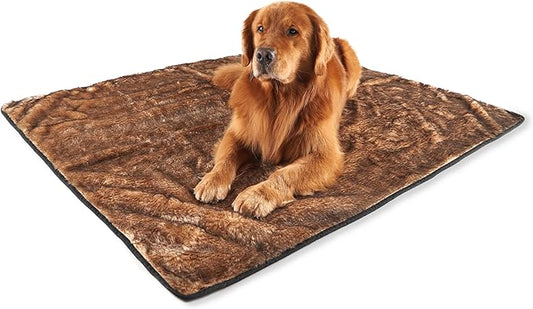 PupProtector Waterproof Throw Blanket for Dogs and Cats, Pet Blanket Cover for Couches, Sofas, Beds, Car Seats, Furniture, Calming Soft Faux Fur, Sable Tan, Large (80" L x 62" W)