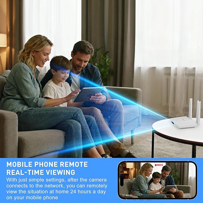 Home 4G Camera - Mini Indoor WiFi Cameras - Small Wireless Security Cam - Mobile Remote Viewing - High Speed Internet Router