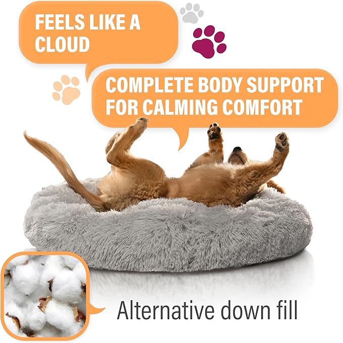 Active Pets Medium Dog Bed, Calming Orthopedic Pet Bedding for Anxiety Relief, Joint Support & Comfort, Washable Dog Furniture, Med 45lbs, Beige