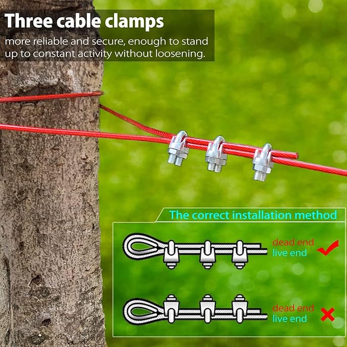 Heavy Duty Aerial Dog Tie Out Trolley System for Small to Large Dogs - Dog Run Cable 100ft /75ft Zipline with 10ft Runner Cable Great for Yard Camping Outdoor (Red, 100 ft for one Dogs up to 300 lbs)