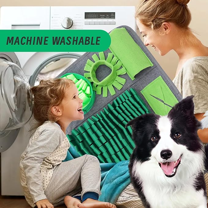 Snuffle Mat for Dogs, Pet Snuffle Mat for Small and Medium Dogs, Interactive Sniff Mat Feeding Mat for Puppies, Slow Feeder Dog Treat Mat for Training and Stress Relief