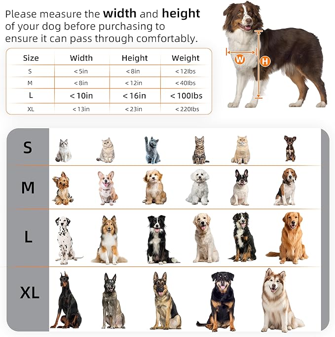 MIAOTONG 3-Flap Dog Door for Wall, Energy-Efficient Insulated Pet Door for Wall, Aluminum Lock Doggy Door for Wall,Steel Frame and Telescoping Tunnel Dog Doors(Pets Up to 100 Lb) -Large