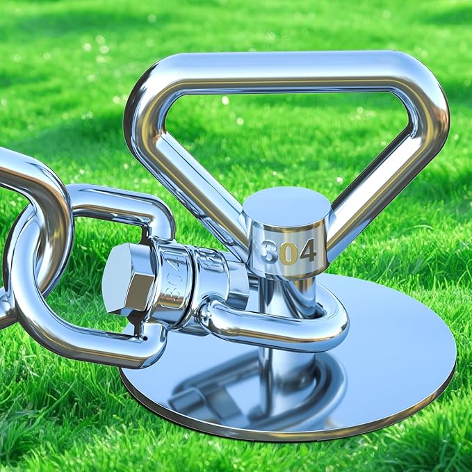 Dog Tie Out Stake,360° Swivel Dog Run Stake - 304 Stainless Steel Stake,Runner for Yard,Use Any Tie Out Cable or Yard Leash-Up to 200 lbs-for Outdoor Camping