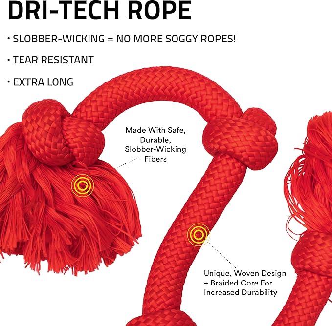 Playology Rope Toys for Dogs | Tug of War Dog Toy for Aggressive Chewers | Beef Scented Dog Toys | Mega Rope Toy for Interactive Play