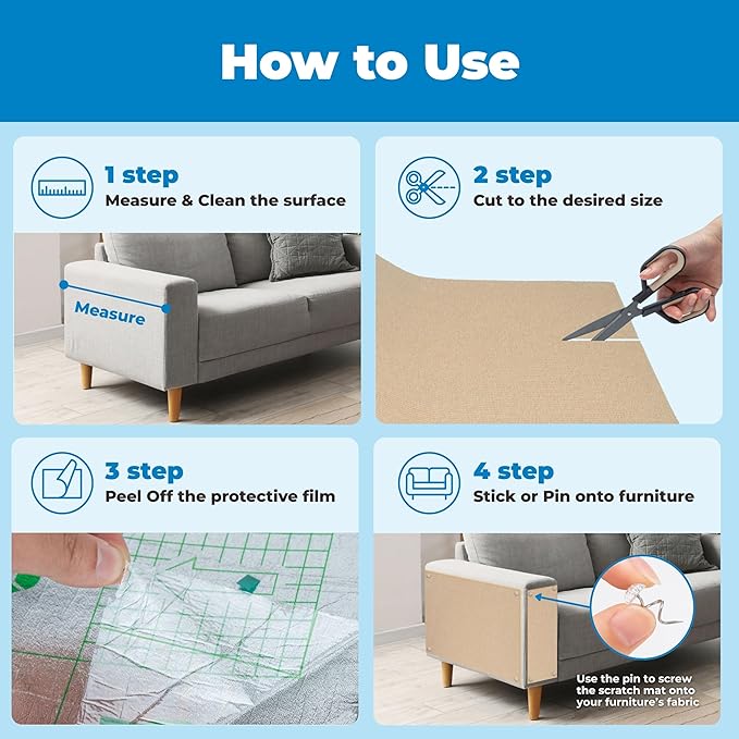 Best Pet Supplies Catify Cat Scratcher, Fun Interactive Scratchers, Posts, Poles, Claw Safe, Furniture Saver Indoor Play Support Natural Cat Behaviors Heavy Duty - Beige (39.4 x 15.8)