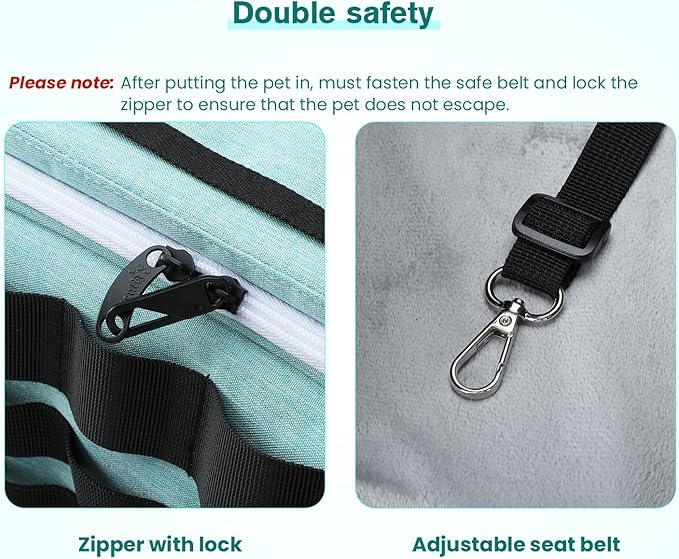 Pecute Cat Carrier Expandable, Airline Approved Cat Soft-Sided Carriers, Breathable Pet Carriers up to 5kg/12lbs, Collapsible Cat Bag Carrier Great for Travel, Outdoor, Hiking, Camping, Light Blue