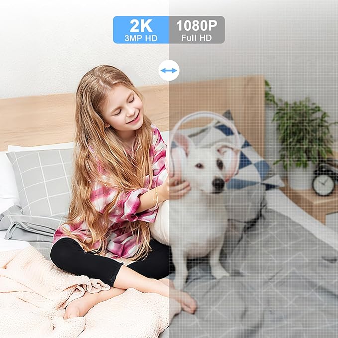 Indoor Camera - 5G&2.4G WiFi Camera for Home Security,2K Security Cameras for Dog/Pet/Baby Monitor, 360°Pan/Tilt,2-Way Audio, AI Motion Tracking,24/7 Recording,911 Alert,Color Night Vision (2PCS)
