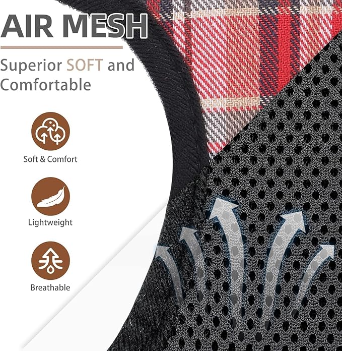 PUPTECK Soft Mesh Dog Harness and Leash Set Pet Puppy Cat Comfort Padded Vest No Pull Harnesses, Red Mixed, M