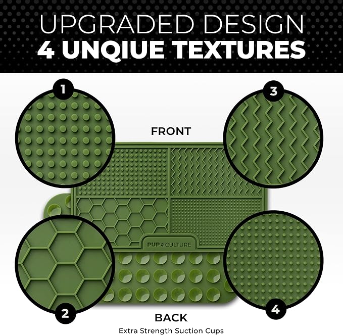 Pup Culture Dog Lick Mat for Dogs, Feeding Pad for Anxious Pets Plus 4 Different Puzzles for Mental Stimulation for Dogs - Supports Mental, Dental, and Digestive Health, Bite Resistant and Heavy Duty
