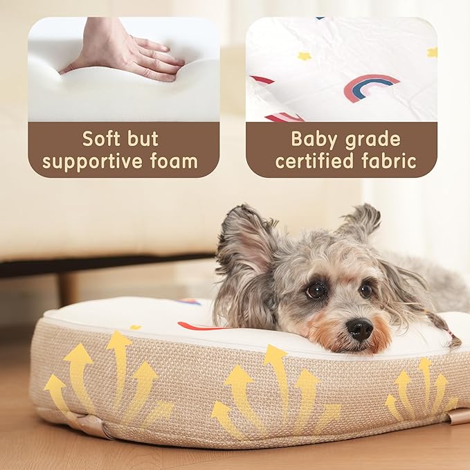 Dog Bed, Portable Couch Sofa, Converts to Backpack for Home, Camping & Travel, Washable Cover & Foldable Soft Memory Foam for Extra Small & Small Dogs, Indoor & Outdoor Use