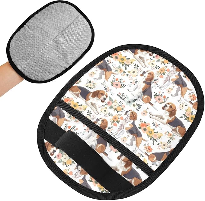 Pet Grooming Gloves Reusable Dog & Cat Hair Remover for Furniture, Car Interiors Multi-Surface Deshedding Tool for Carpets, Bedding & Home Cleaning