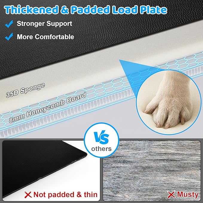 URPOWER PU Leather Back Seat Extender for Dogs – Hard Bottom Dog Car Seat Cover Holds 550 lbs, Anti-Scratch & Waterproof Dog Hammock for Full Size Trucks, Dogs Car Bed Pet Backseat Protector