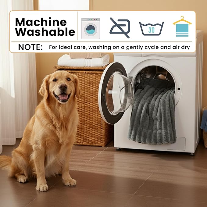 Self Warming Cat Bed, Medium Self Heating Pad for Dog, Thermal Extra Warm Pet Crate Mat for Indoor, Outdoor, Non Slip, Washable, 30" × 20", Grey