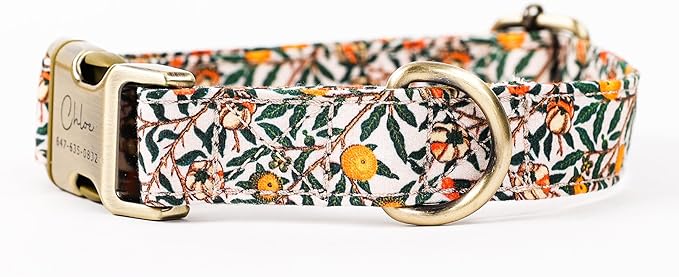 Personalized Dog Collar with Name and Phone Number Engraved,Adjustable Custom Puppy Collar,Organic Cotton Pet Collar for Small Medium Large Boy Girl Dogs