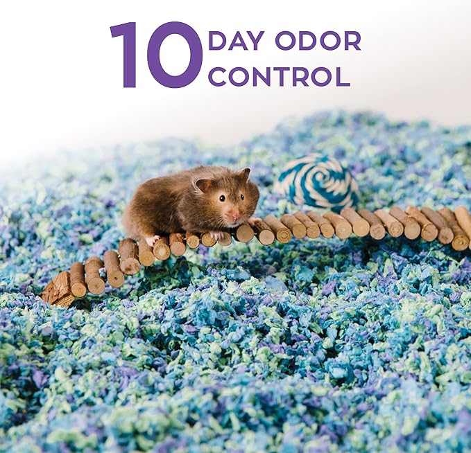 Carefresh 99% Dust-Free Sea Glass Natural Paper Small Pet Bedding with Superior 10 Day Odor Control & Absorption, for Guinea Pigs, Hamsters, Rabbits, & Rats, 60 L