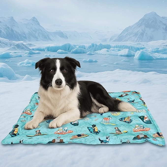 Cooling Pad for Large Dog,Instant Pet Cool Mat,Comfortable Cool Pet Mat for Cat.Portable Dog Bed for Summer. Suitable for Outdoor Summer Crate Pad.Long Time Cooling.Animal(Size-L 19.7 * 23.6in)